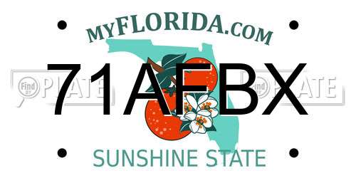 71AFBX Florida License Plate