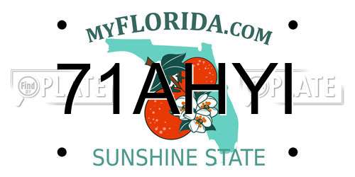 71AHYI Florida License Plate