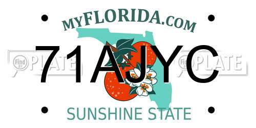 71AJYC Florida License Plate