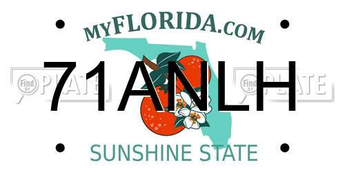 71ANLH Florida License Plate