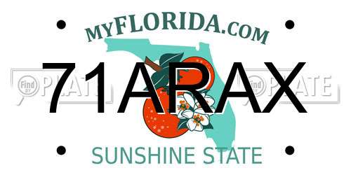 71ARAX Florida License Plate