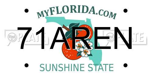 71AREN Florida License Plate