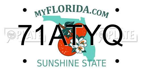 71ATYQ Florida License Plate