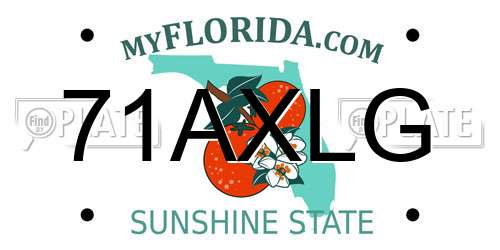 71AXLG Florida License Plate