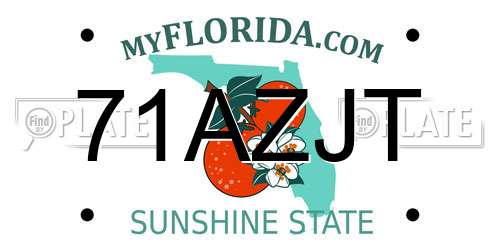71AZJT Florida License Plate