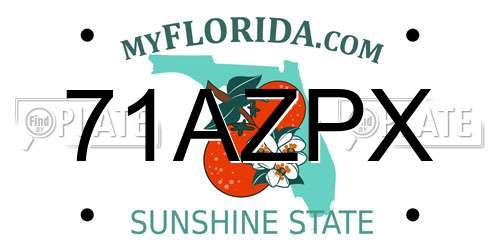 71AZPX Florida License Plate