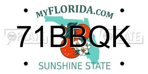 71BBQK Florida License Plate