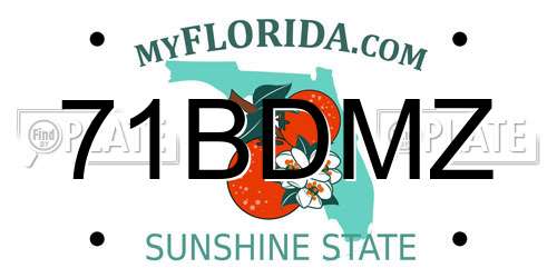 71BDMZ Florida License Plate