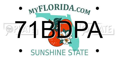 71BDPA Florida License Plate