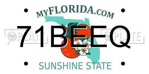 71BEEQ Florida License Plate