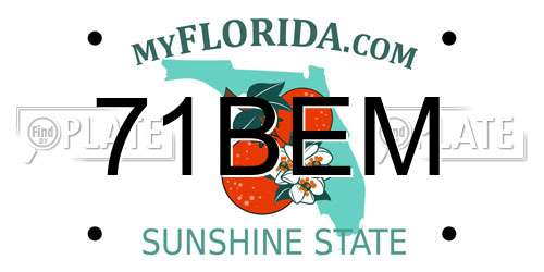 71BEM Florida License Plate