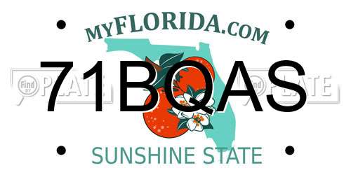 71BQAS Florida License Plate