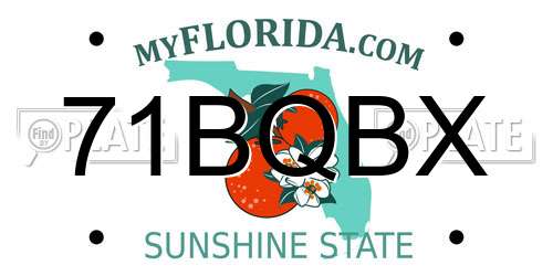 71BQBX Florida License Plate