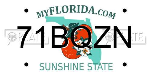 71BQZN Florida License Plate