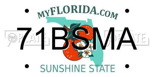 71BSMA Florida License Plate