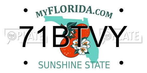 71BTVY Florida License Plate