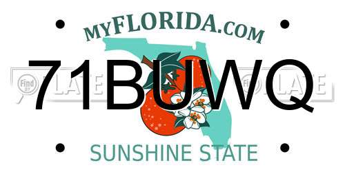 71BUWQ Florida License Plate