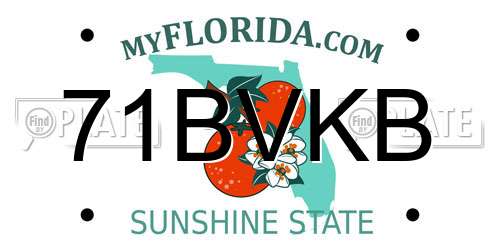 71BVKB Florida License Plate
