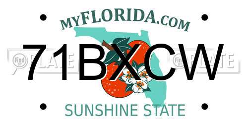 71BXCW Florida License Plate