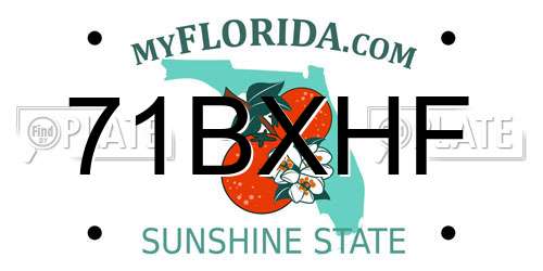 71BXHF Florida License Plate