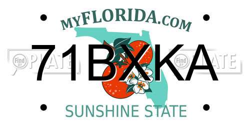 71BXKA Florida License Plate