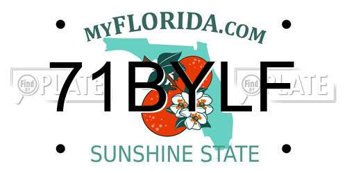 71BYLF Florida License Plate