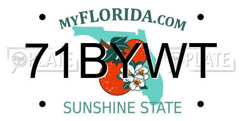 71BYWT Florida License Plate