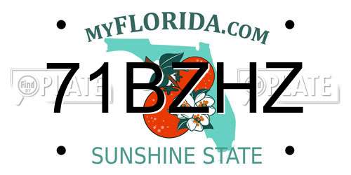 71BZHZ Florida License Plate