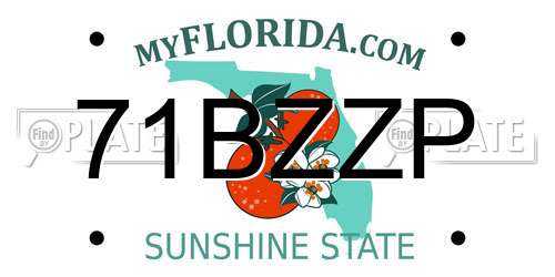 71BZZP Florida License Plate
