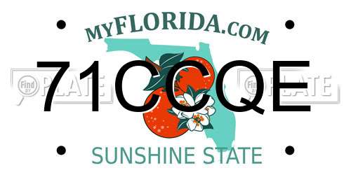 71CCQE Florida License Plate