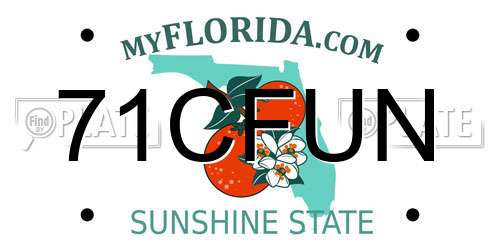71CFUN Florida License Plate