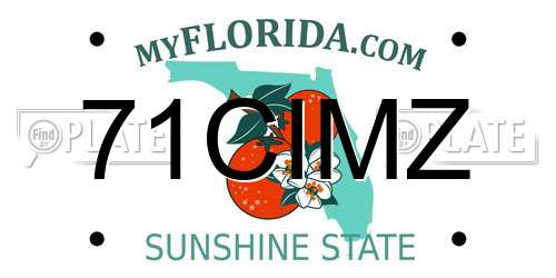 71CIMZ Florida License Plate