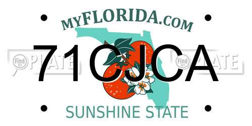71CJCA Florida License Plate
