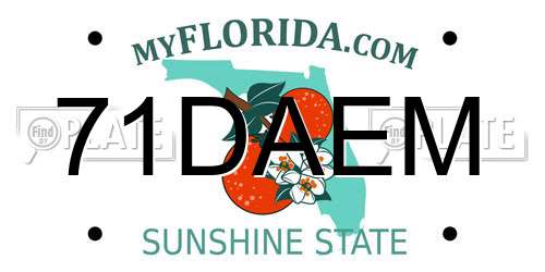 71DAEM Florida License Plate