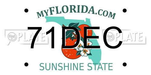 71DEC Florida License Plate