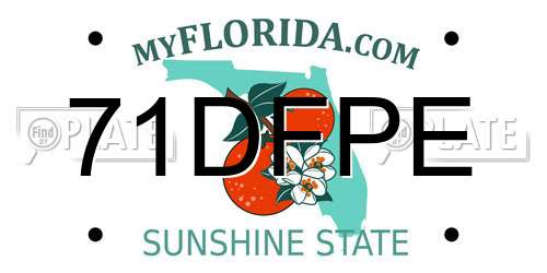 71DFPE Florida License Plate