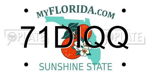 71DIQQ Florida License Plate