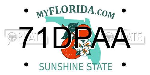 71DPAA Florida License Plate