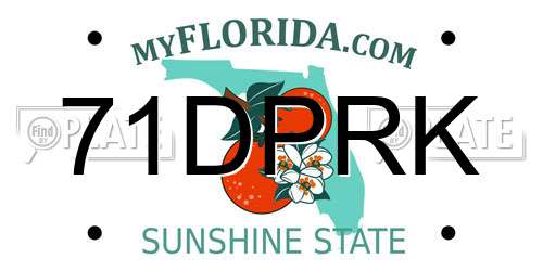 71DPRK Florida License Plate
