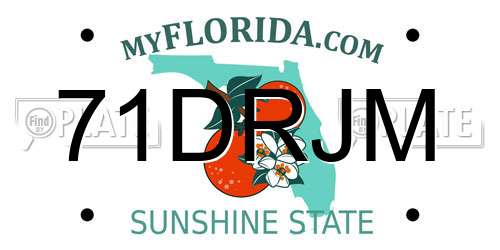71DRJM Florida License Plate