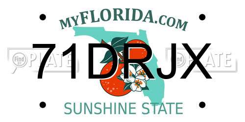 71DRJX Florida License Plate