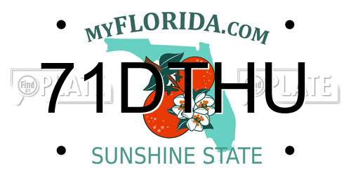 71DTHU Florida License Plate