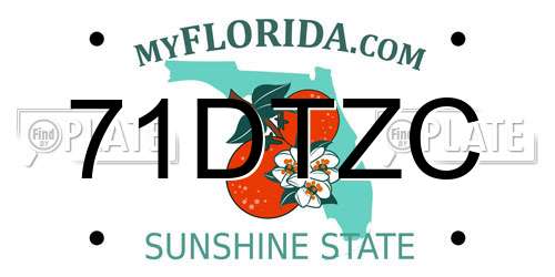 71DTZC Florida License Plate
