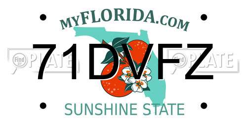 71DVFZ Florida License Plate