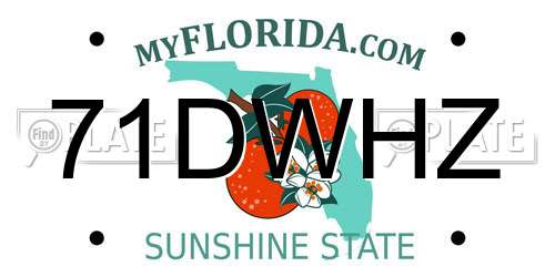 71DWHZ Florida License Plate