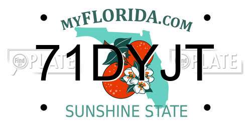 71DYJT Florida License Plate