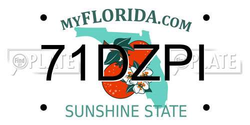 71DZPI Florida License Plate