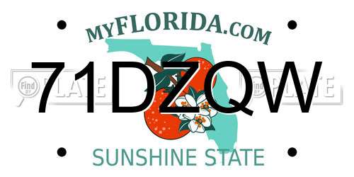 71DZQW Florida License Plate