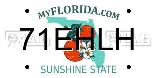 71EHLH Florida License Plate
