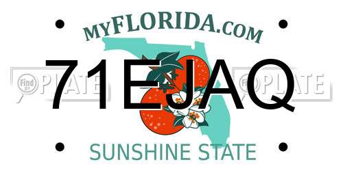 71EJAQ Florida License Plate